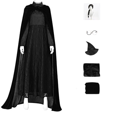 Wicked Witch Elphaba Adult Cosplay Costume Dress With Wig Glasses Halloween Outfit Becostume